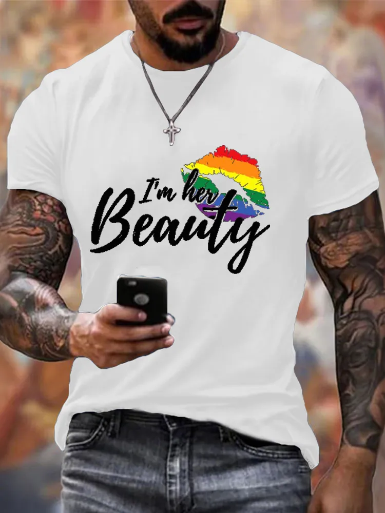 Men'S T-Shirt I'm Her Beauty Couple For Lesbians LGBT Gift T Shirt
