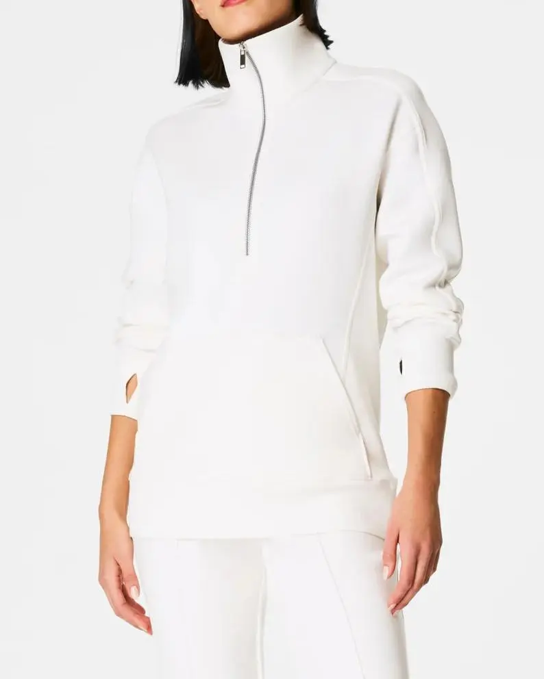 Relaxed Sweatshirt With Zip-Neck Closure