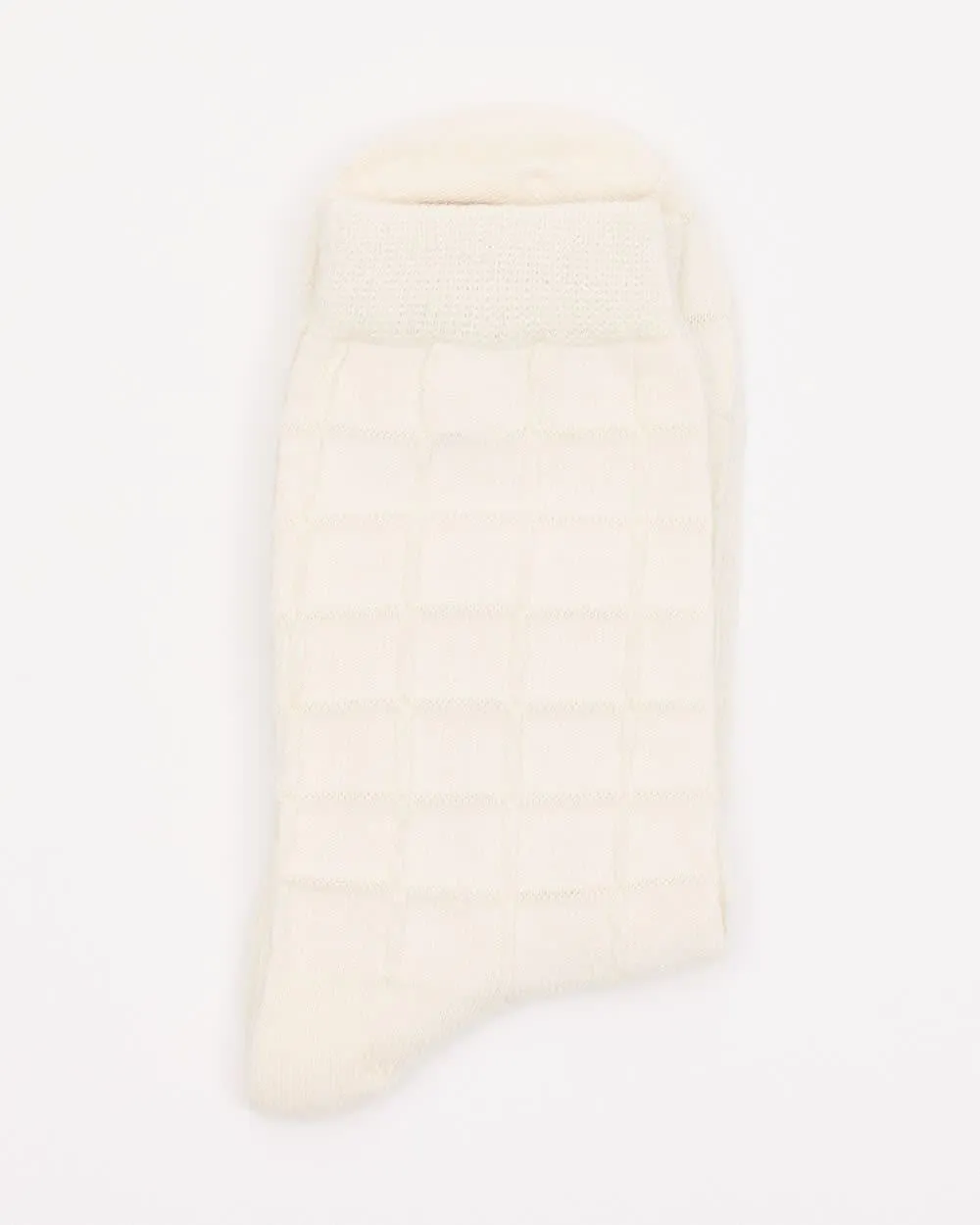 Cotton Socks With Textured Checkered Pattern