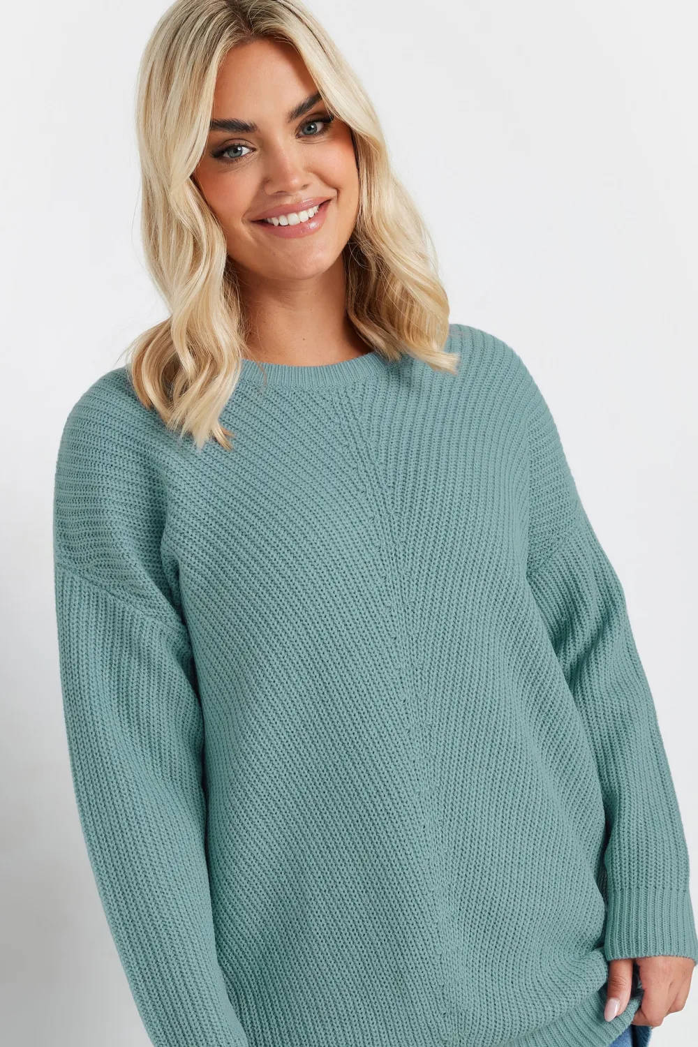 YOURS Curve Black & White Essential Knitted Jumper