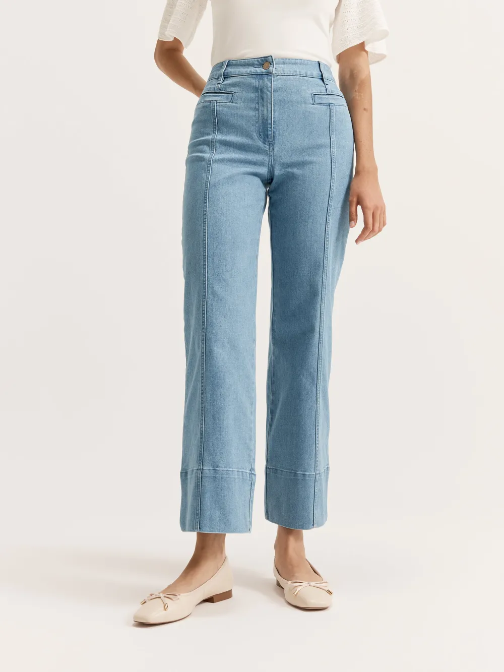 Light Blue Straight Leg Jeans
