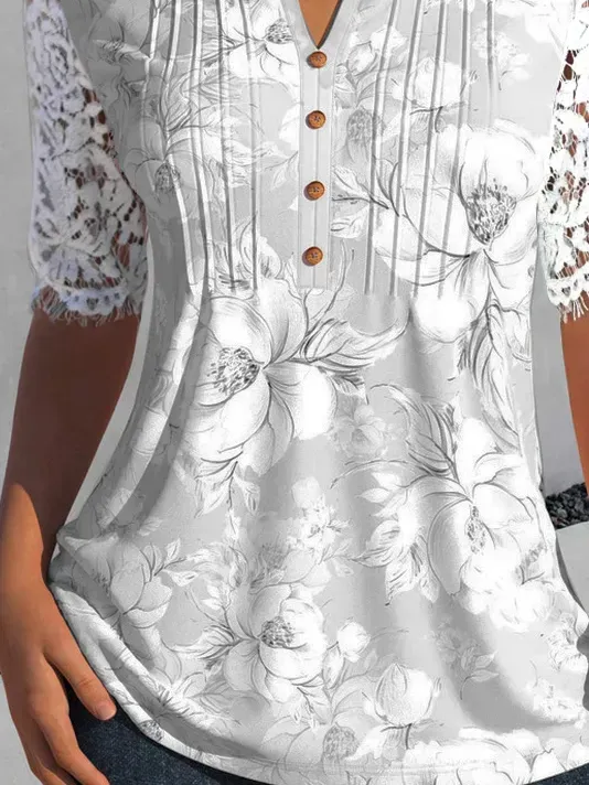 Floral Jersey Casual Shirt