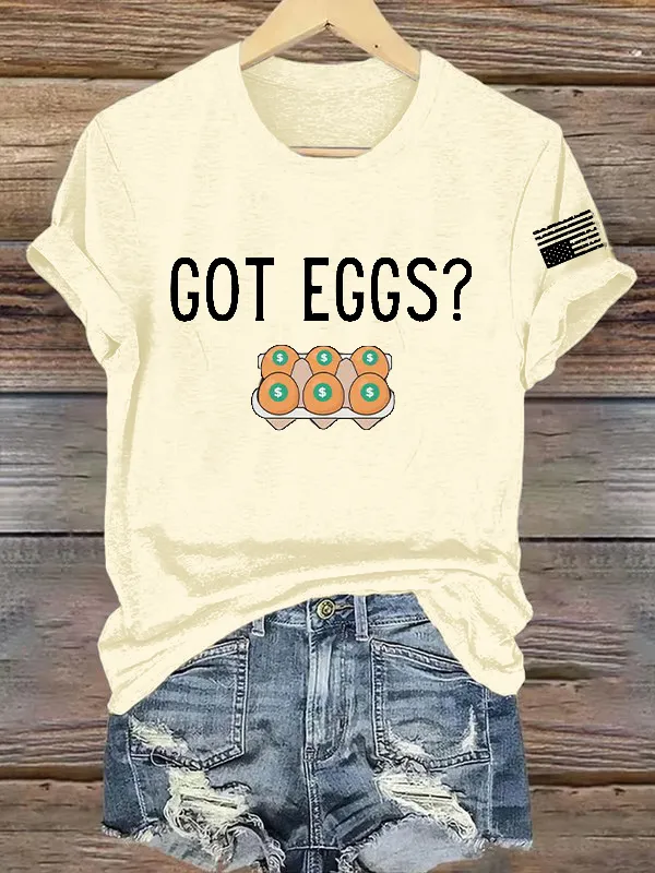 Women'S T-Shirt Women'S Retro Got Eggs? Print T-Shirt