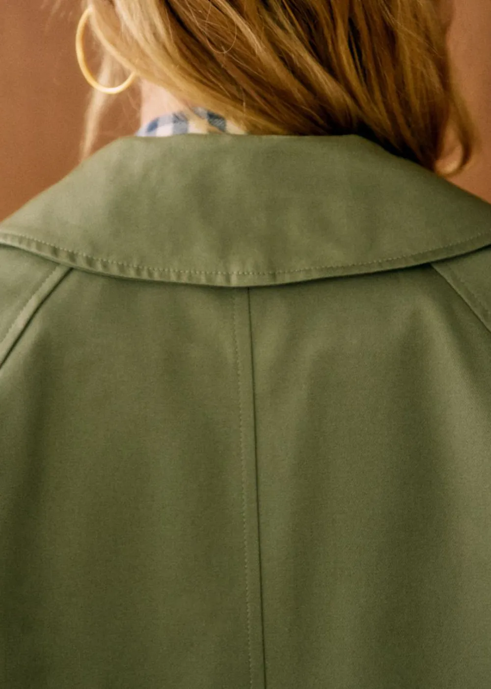 Army Green Oversized Trench Coat