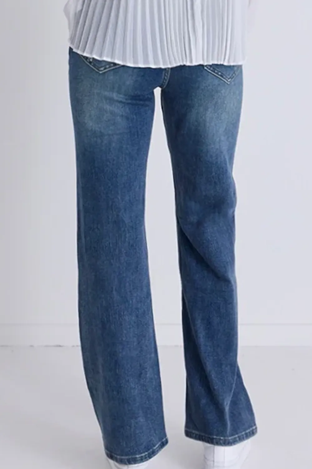 Dark Blue High Rise Soft Flared Jeans