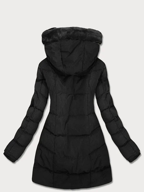 Waterproof ladies winter jacket black
