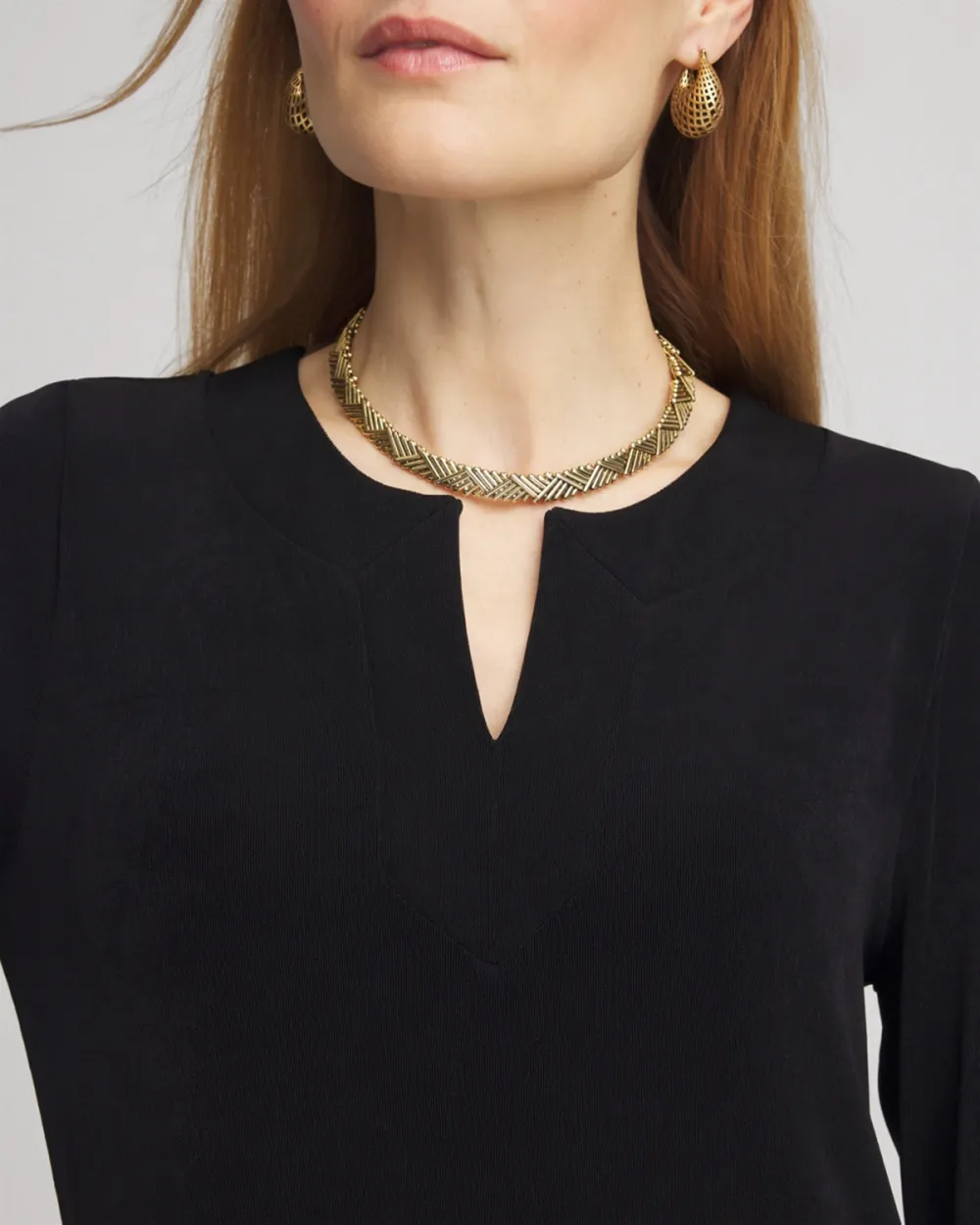 Long Sleeve Embroidered Hem Midi Dress