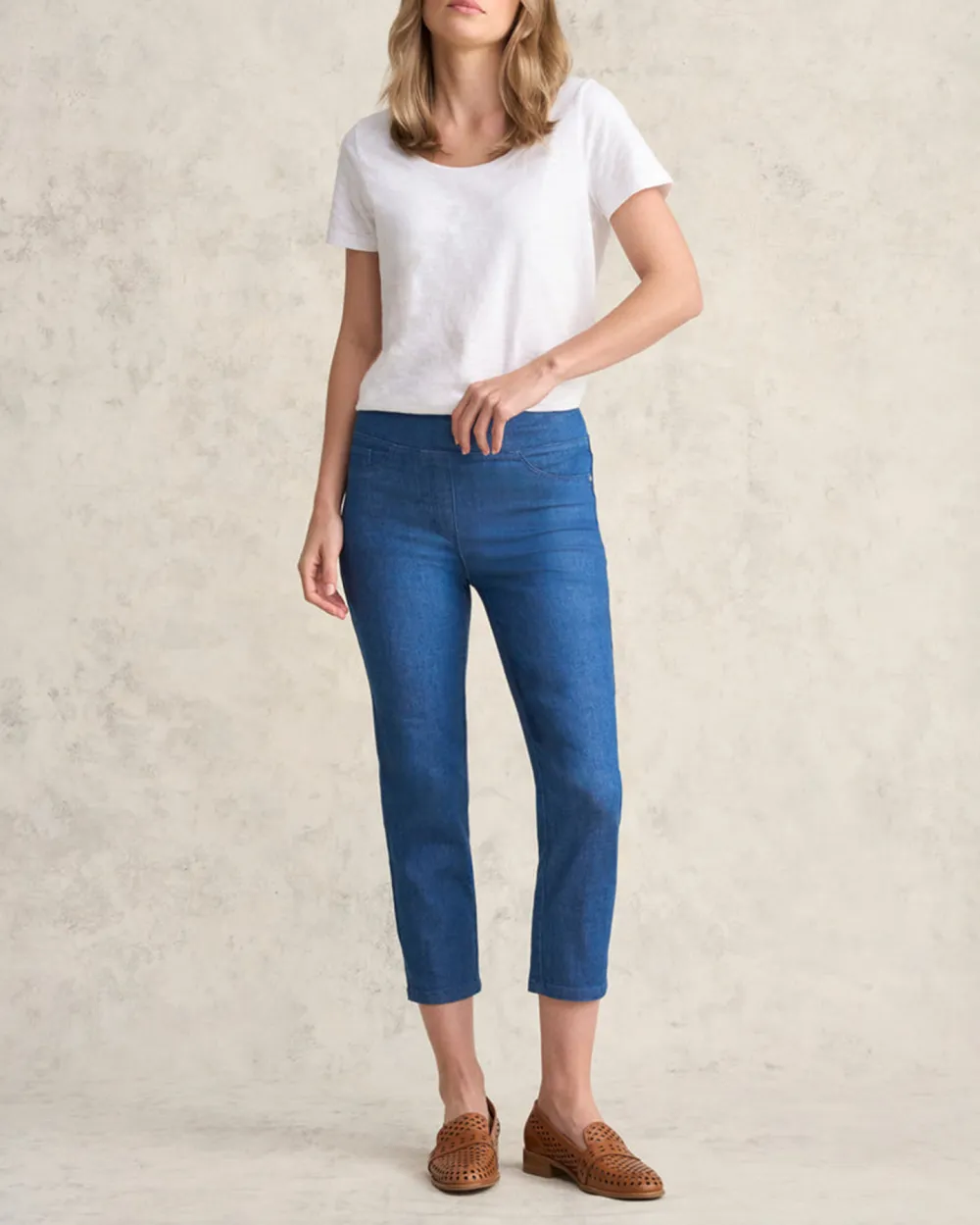 Mid Waist Ankle Length Jeans