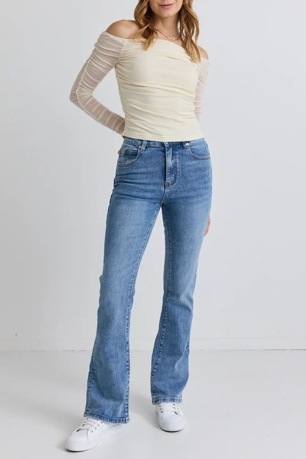 Blue High Rise Flare Jean