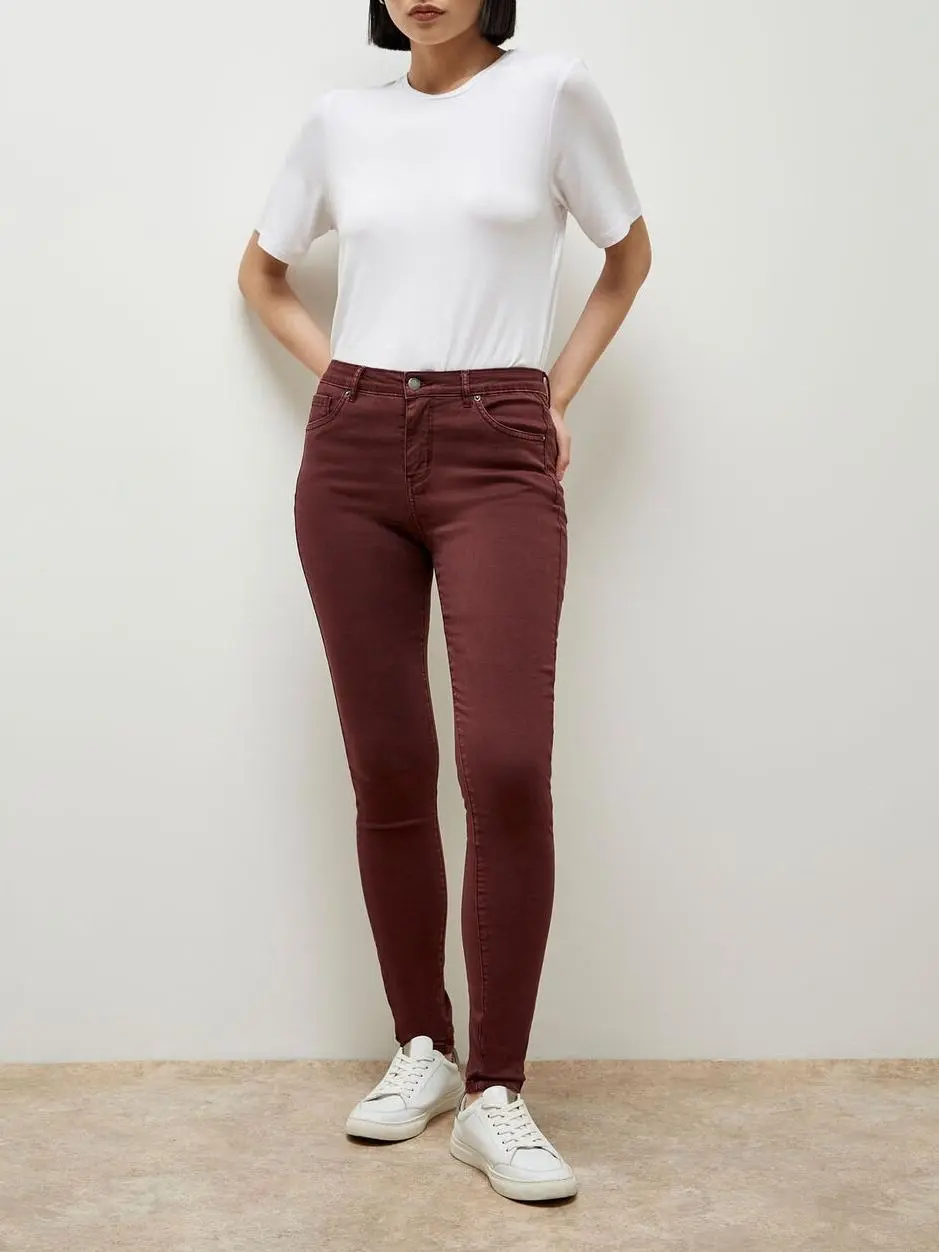 Burgundy Skinny Fit Jeans