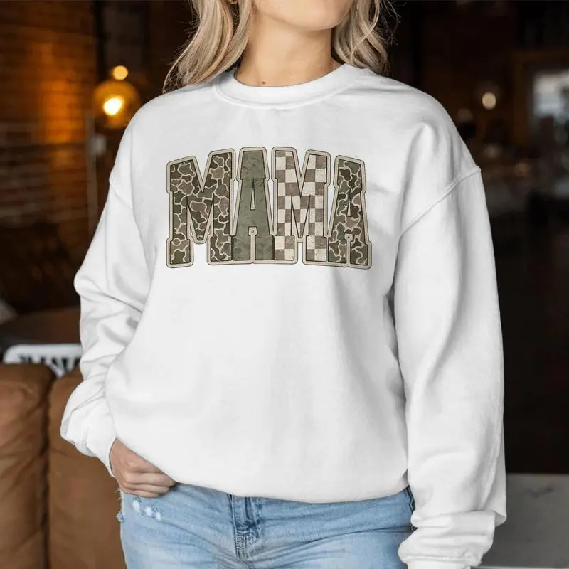 Mama Mommy Happy Mother's Day Mom Life Retro Camouflage Women Sweatshirt