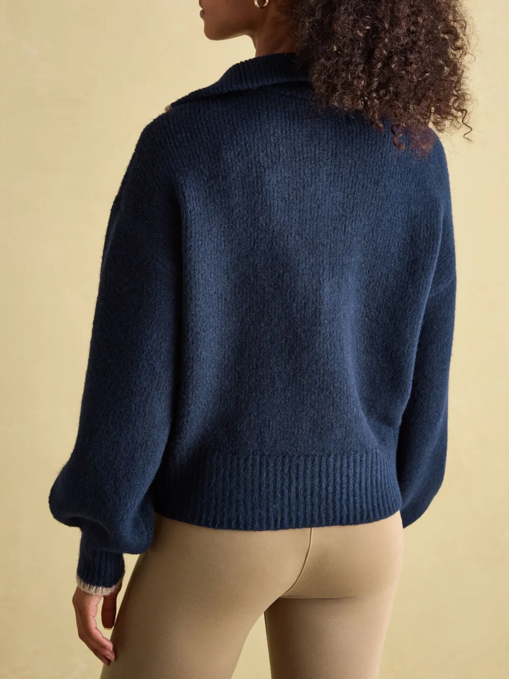 Pink Knitted Quarter Zip Jumper