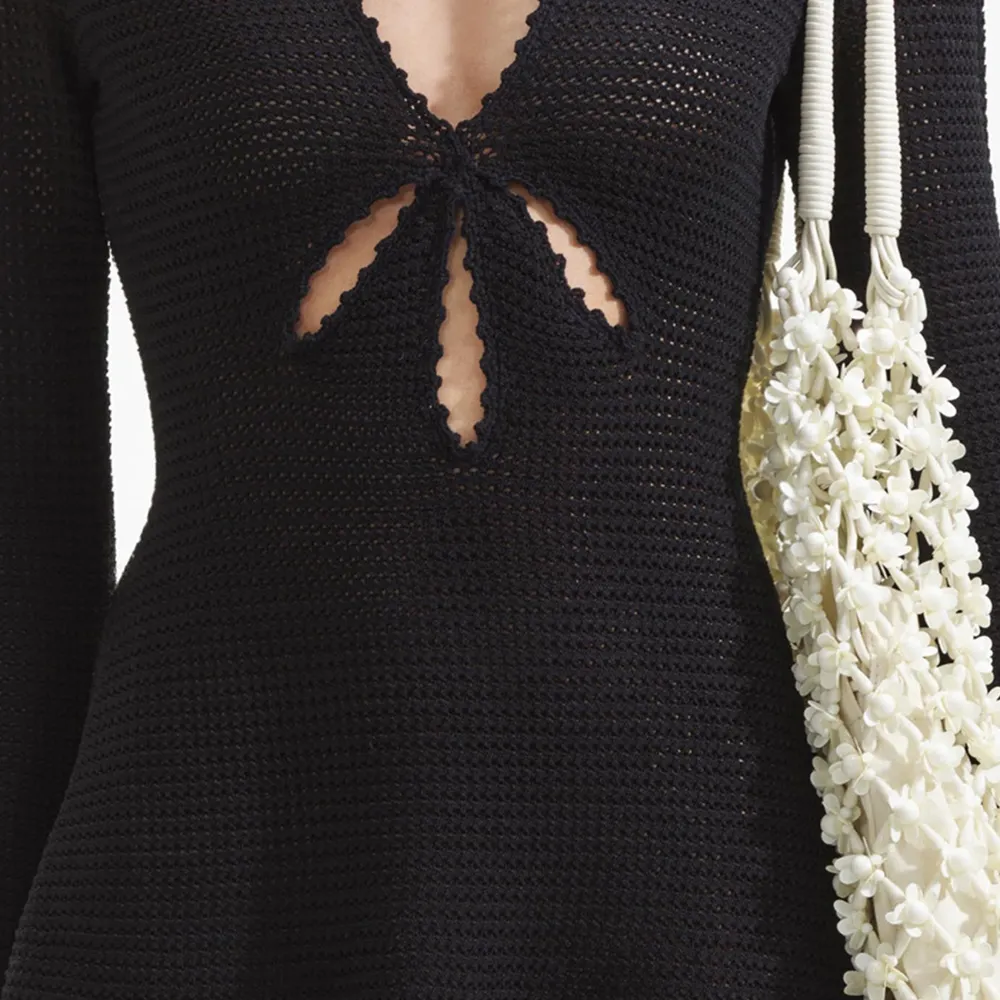 Black Crochet Mini Dress