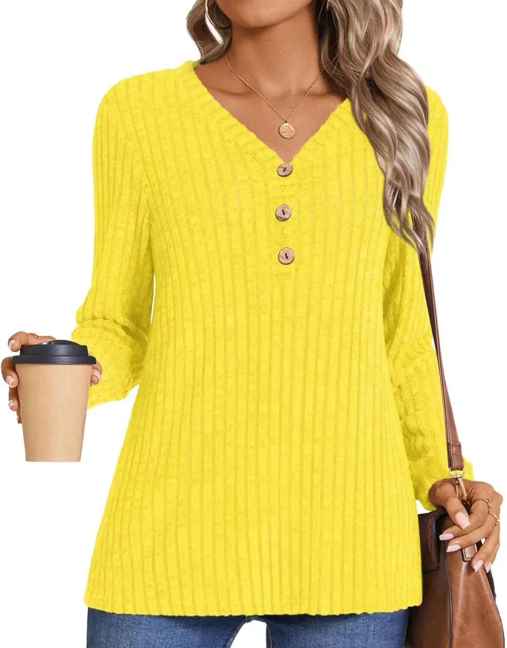 HOTGIFT Womens 2024 Fall Winter Tunic Tops Long Sleeve Casual T-Shirts Soft Comfy Stripe Blouse Lightweight