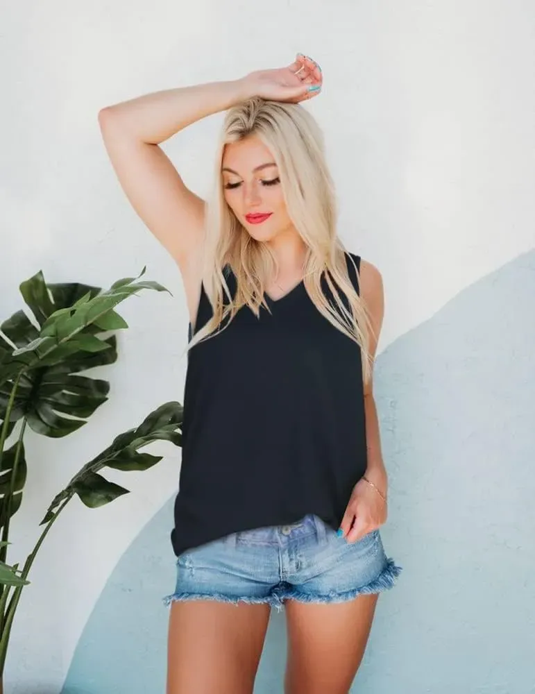 Summer Tops for Women Sleeveless V Neck Tshirt Loose Fit Casual Tank Tunic Blouse