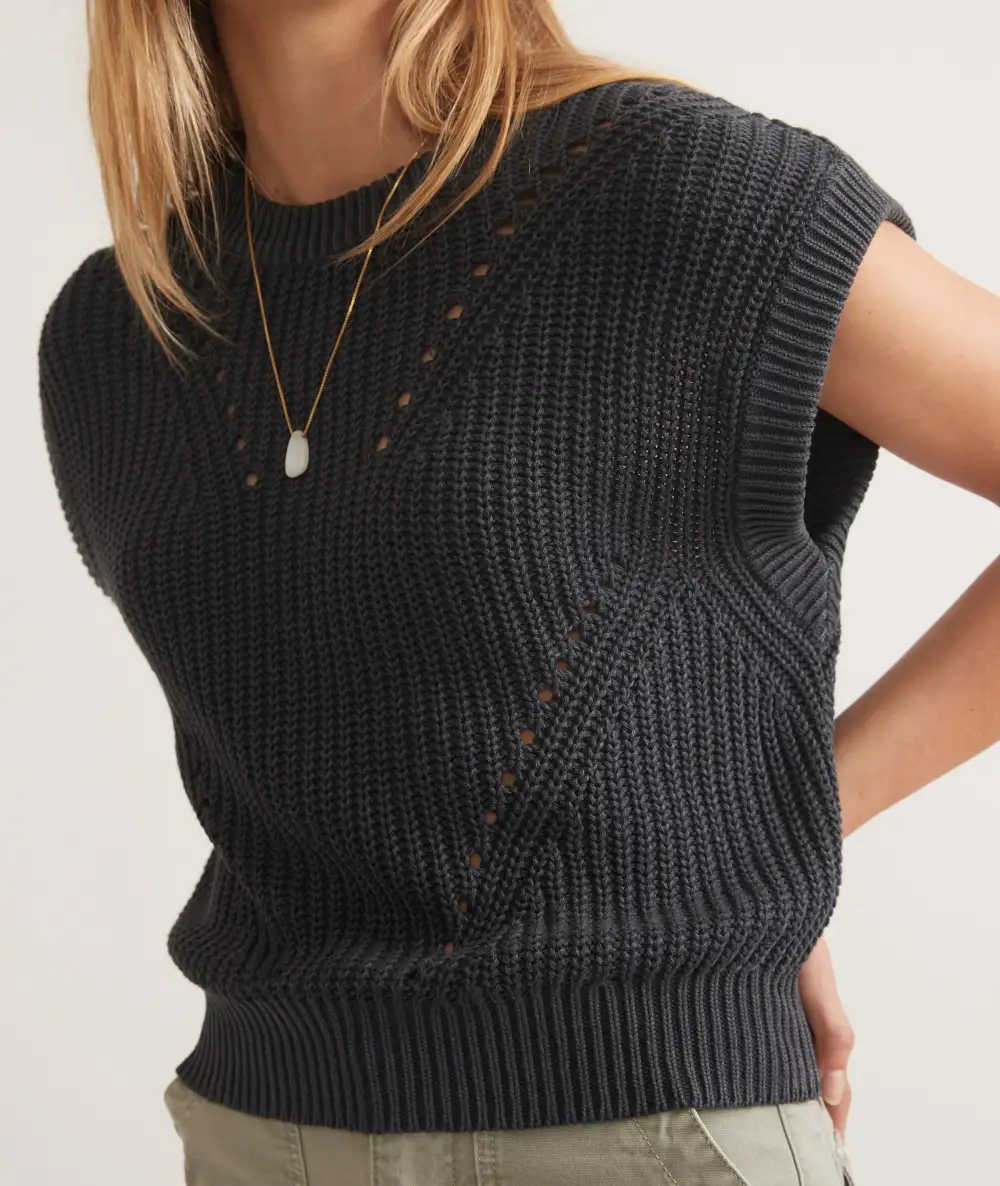 Sleeveless Knitted Sweater with Details