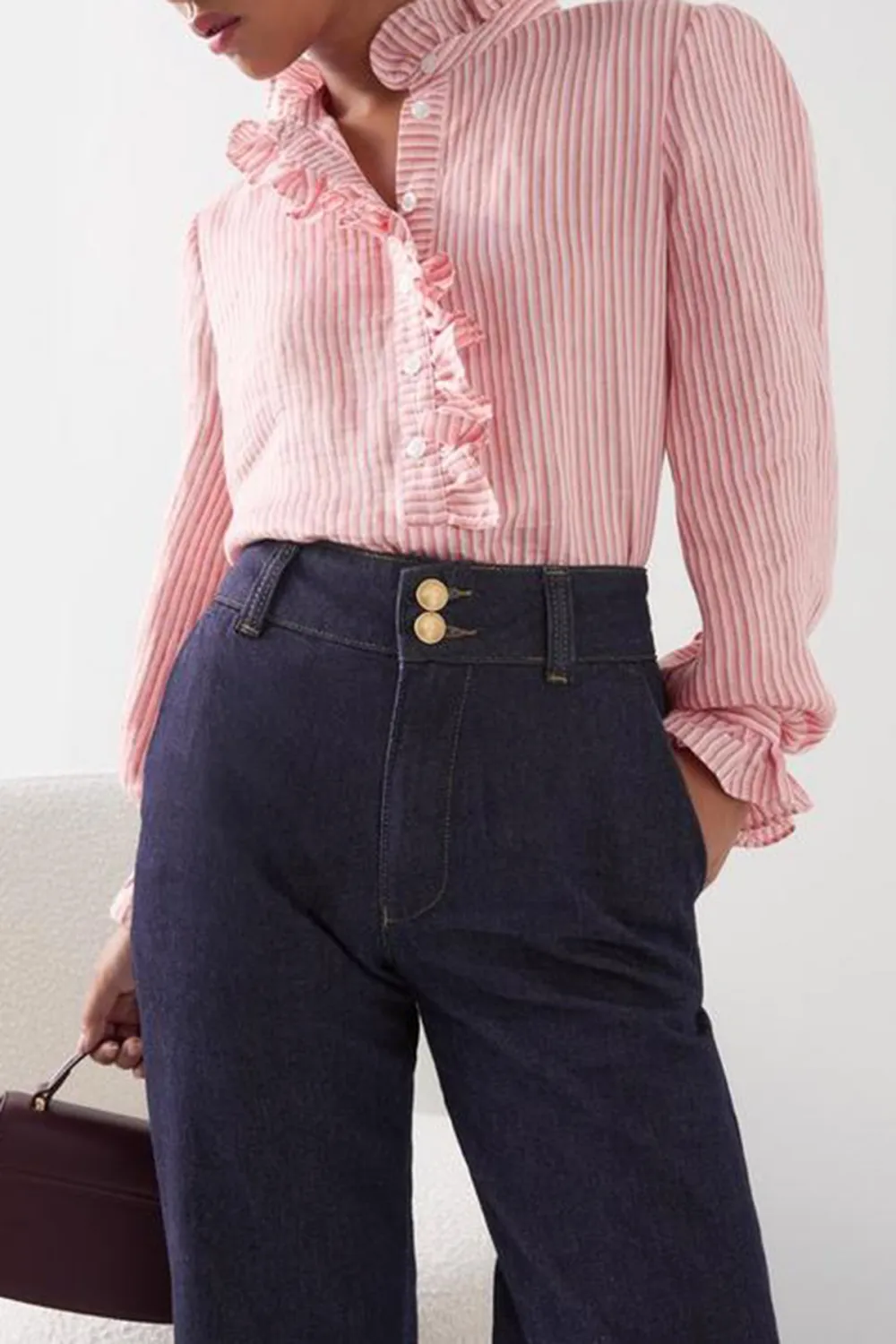 Indigo Blue High Rise Wide Leg Jeans