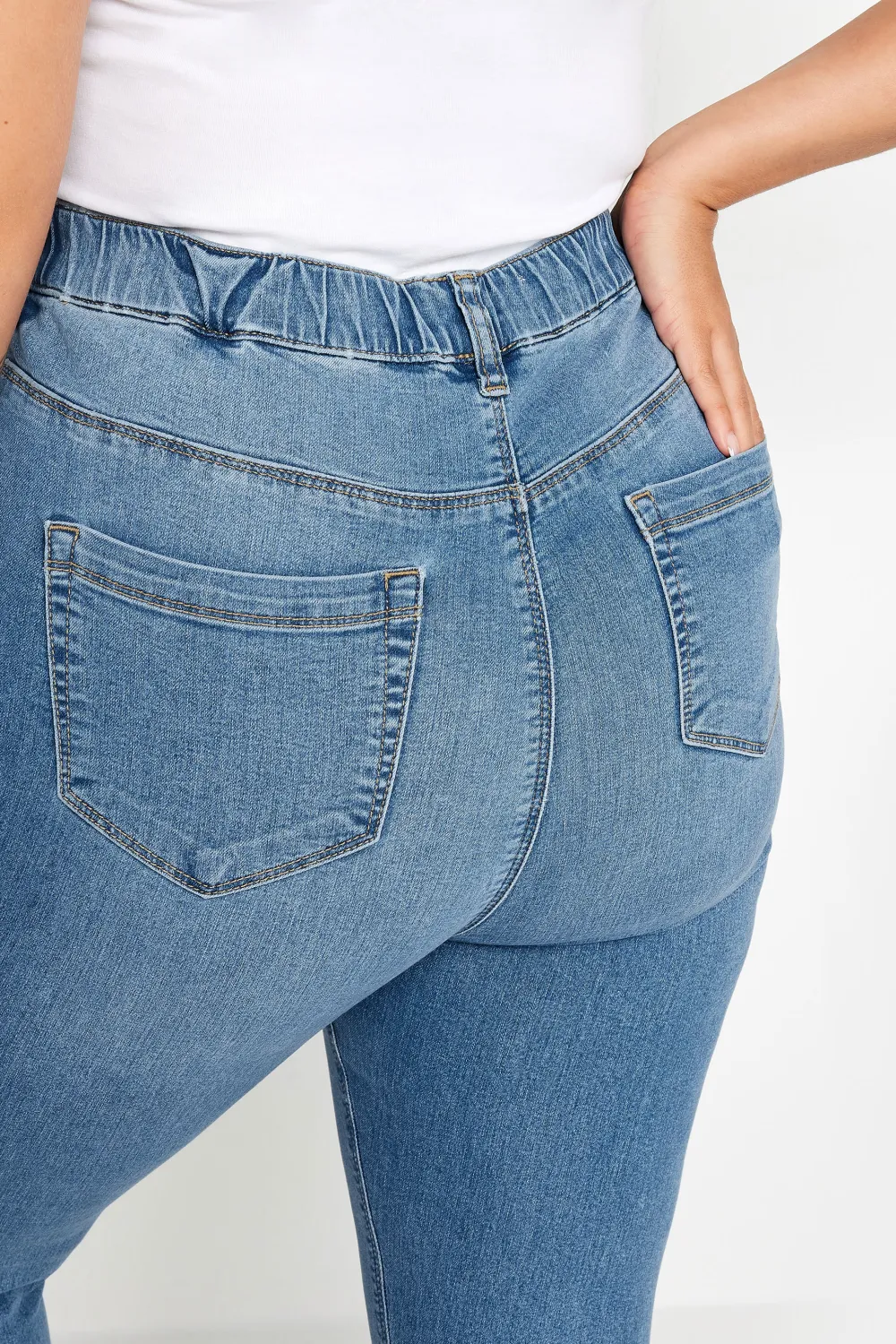 YOURS Curve Blue Turn Up Cropped GRACE Jeggings