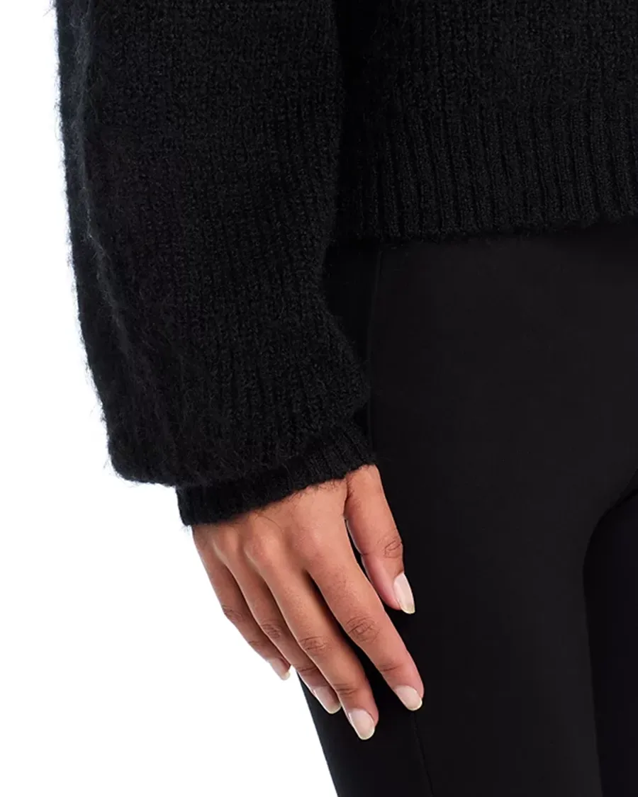 Drop Shoulders Crewneck Button Front Cardigan