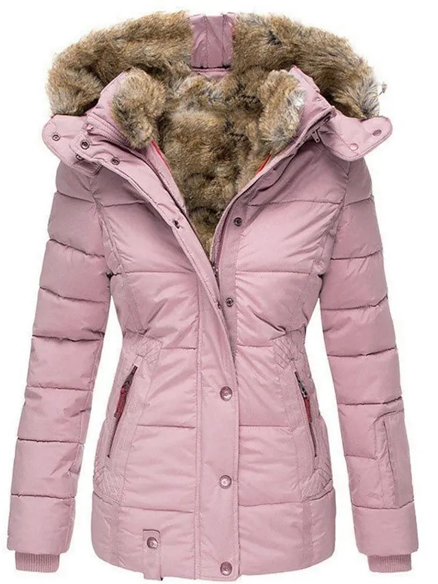 Women's Winter Parka Fleece Lined Puffer Jacket with Hood（🛒Clearance Sale🛒）