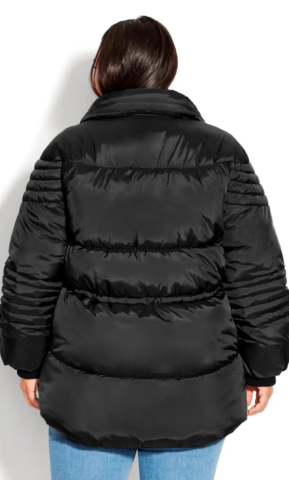 Evans Black Puffer Coat