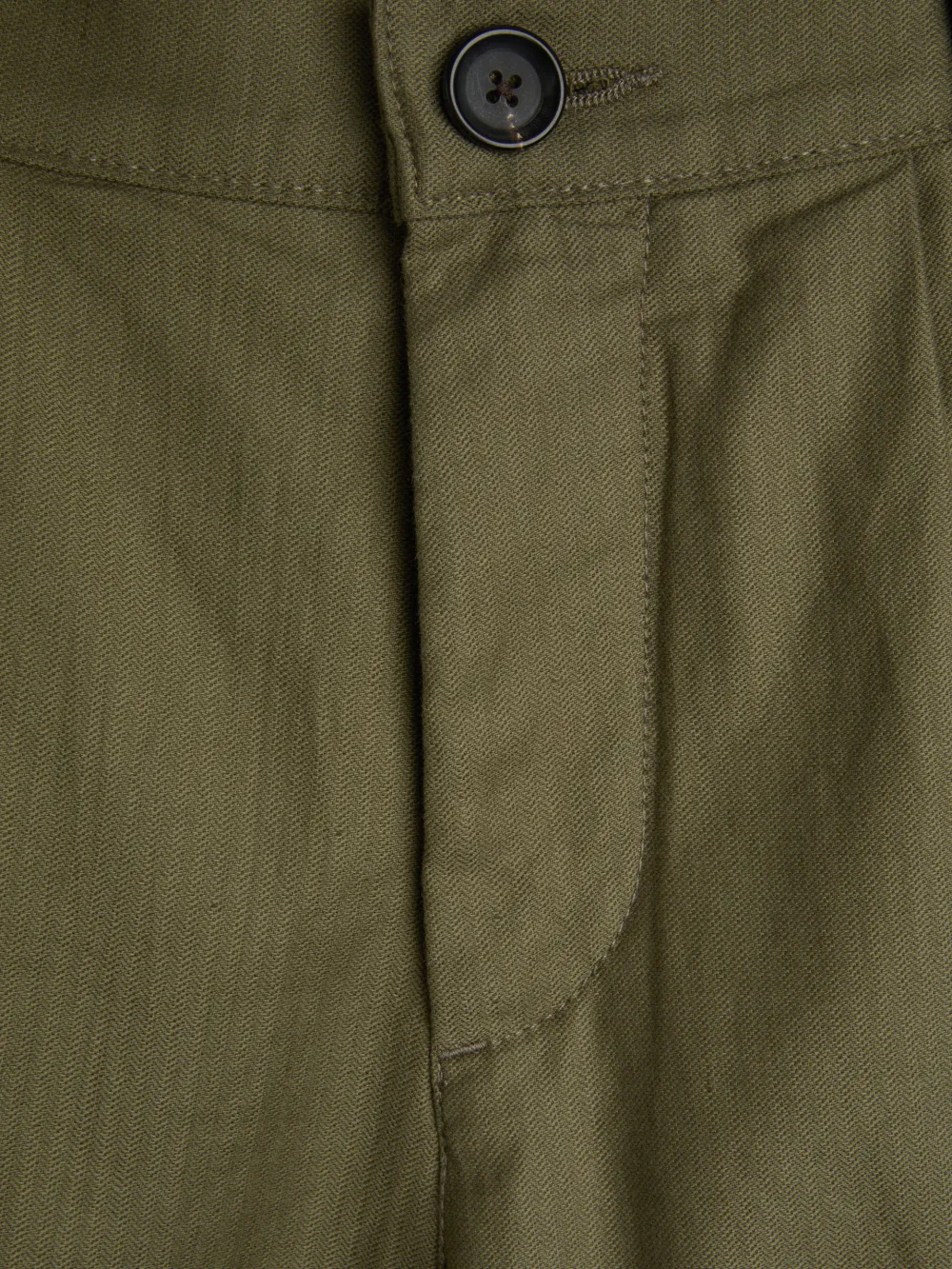 Green Linen-Cotton Shorts