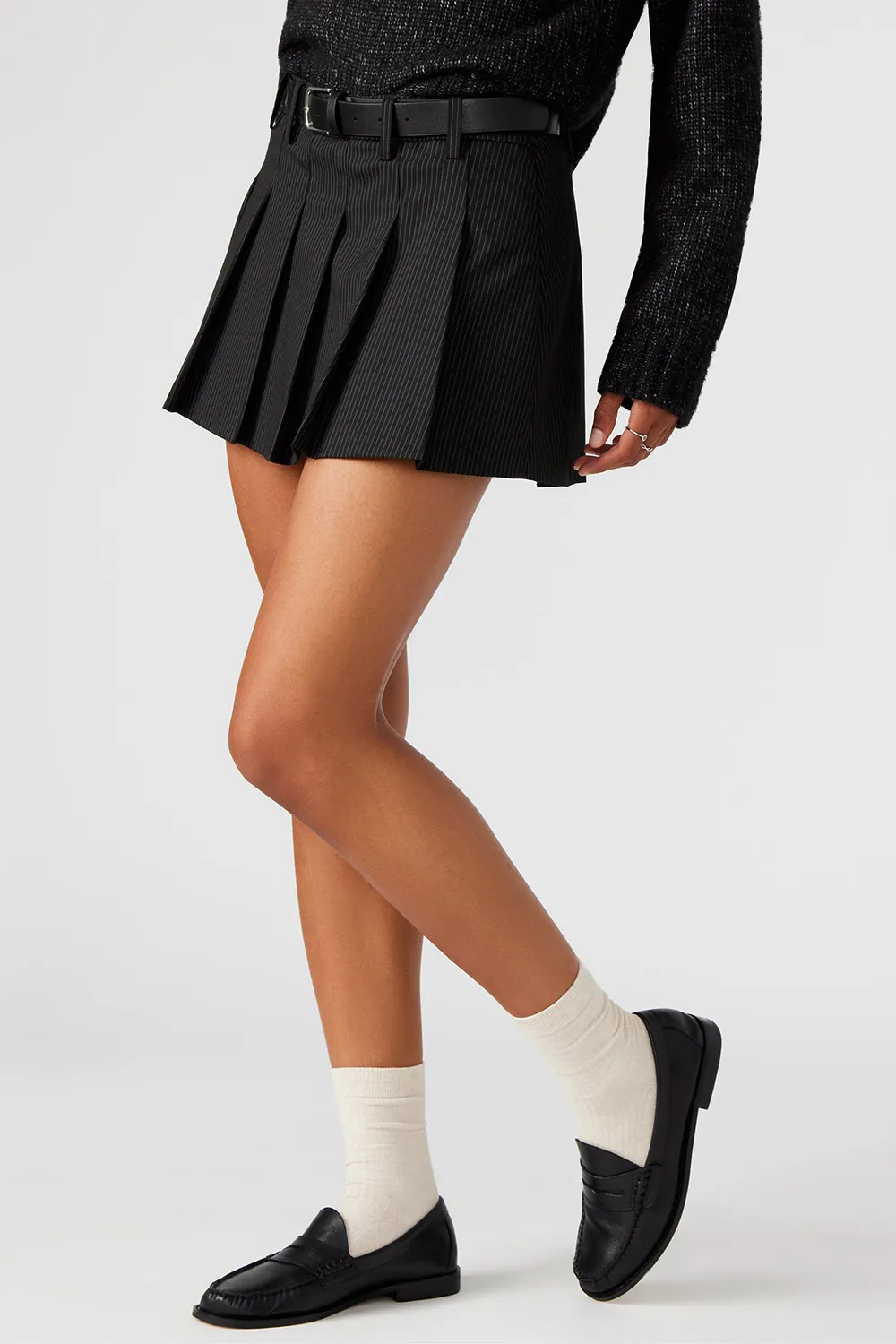 STRETCH SUITING SKIRT BLACK