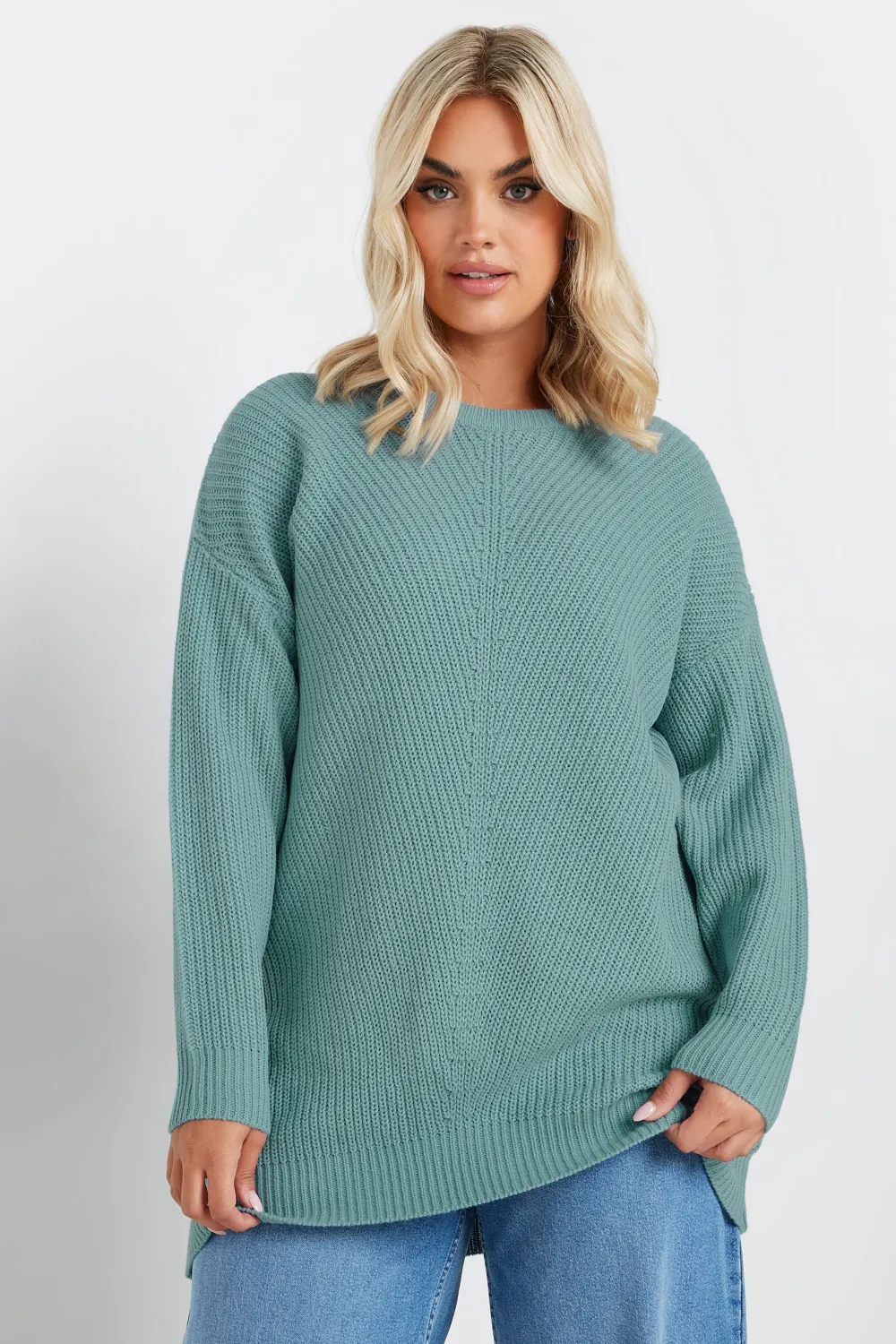 YOURS Curve Black & White Essential Knitted Jumper