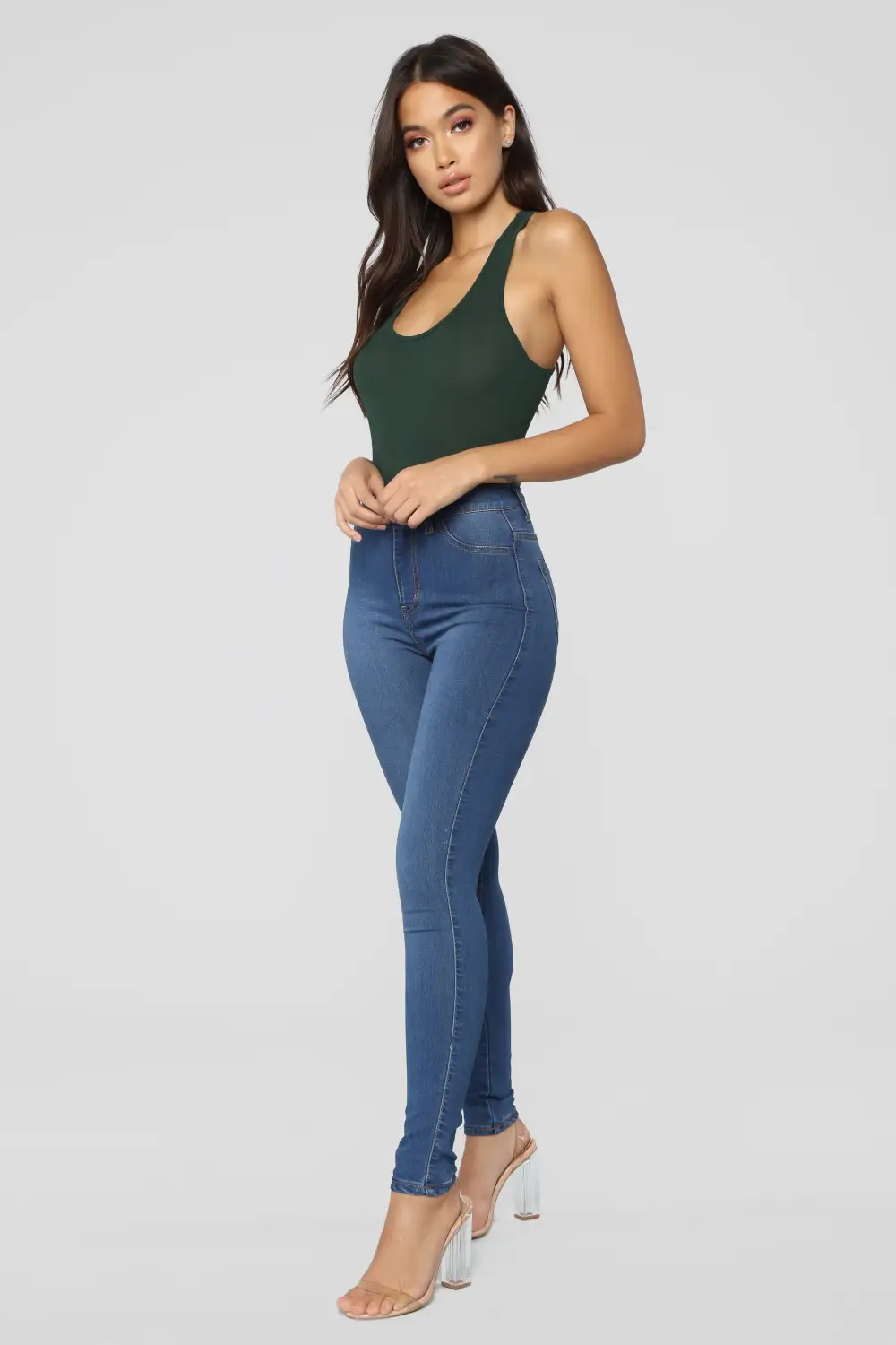 Davina Basic Tank Bodysuit - Hunter