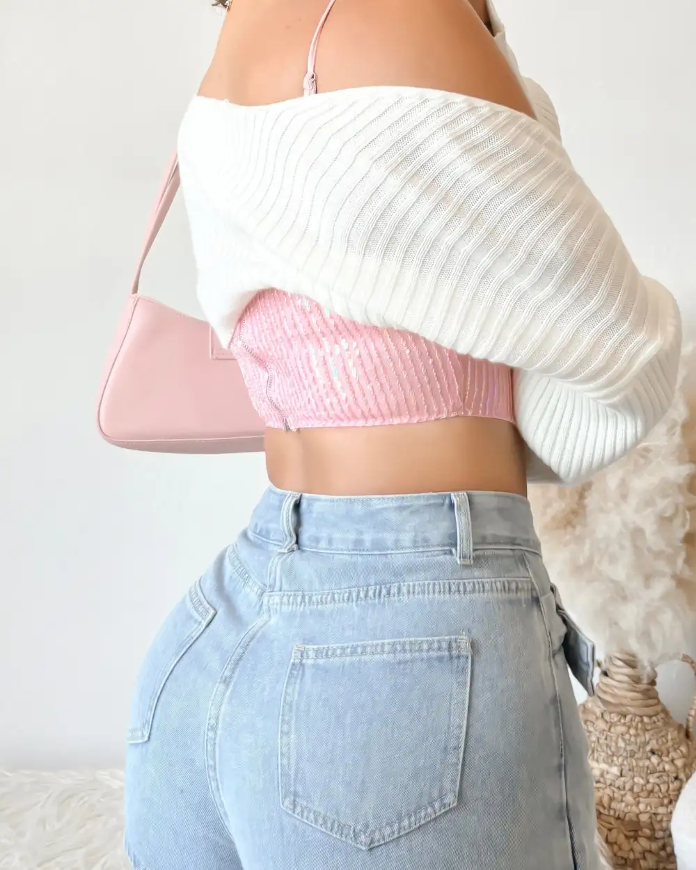 SYLVIA SEQUIN CORSET TOP (BLACK)