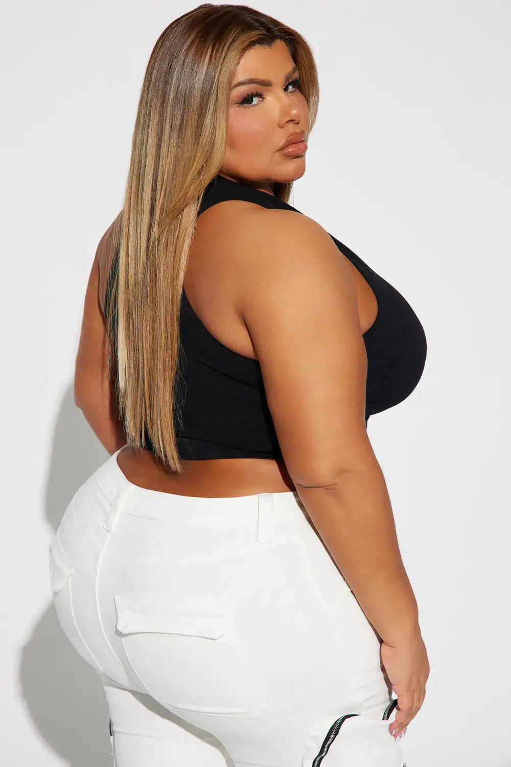 Zoe Zip Up Seamless Top - Black