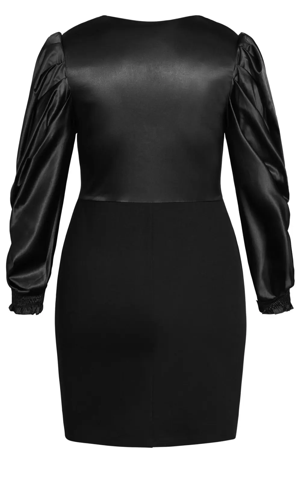 Evans Black Satin Twisted Knot Mini Dress