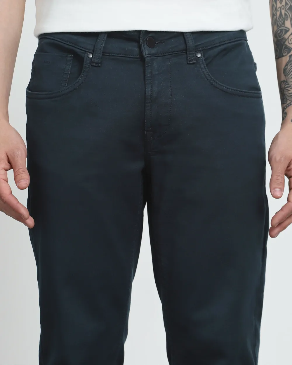 Classic Versatile And Comfortable Straight Navy Jeans