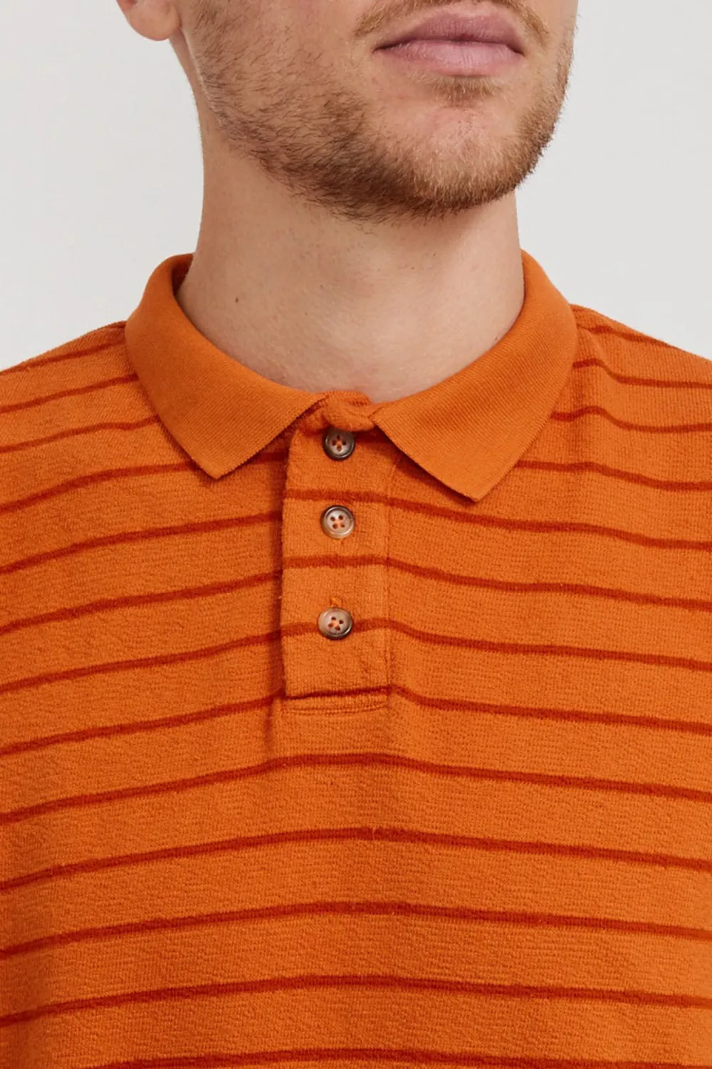 Loch Bay Polo Tangerine Stripe