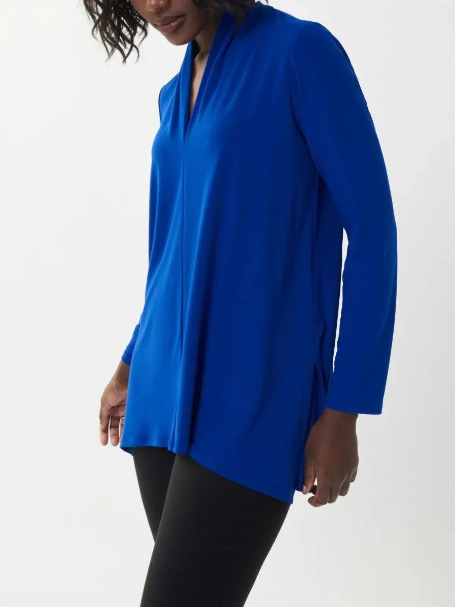 Royal Blue Long - Sleeve V - Neck Blouse