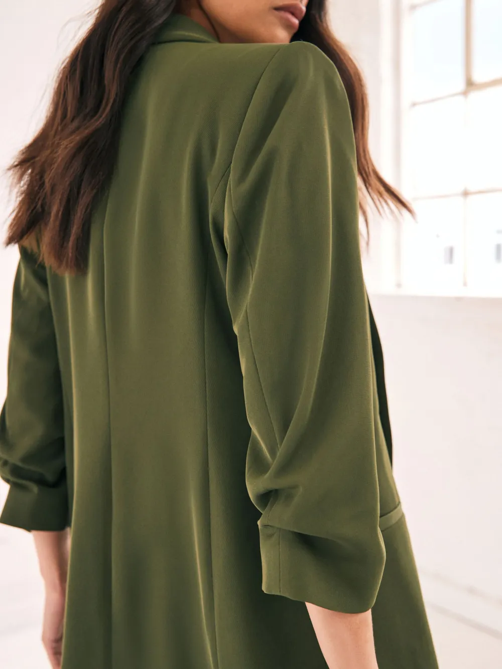 Loose Pleated Sleeve Suit Jacket