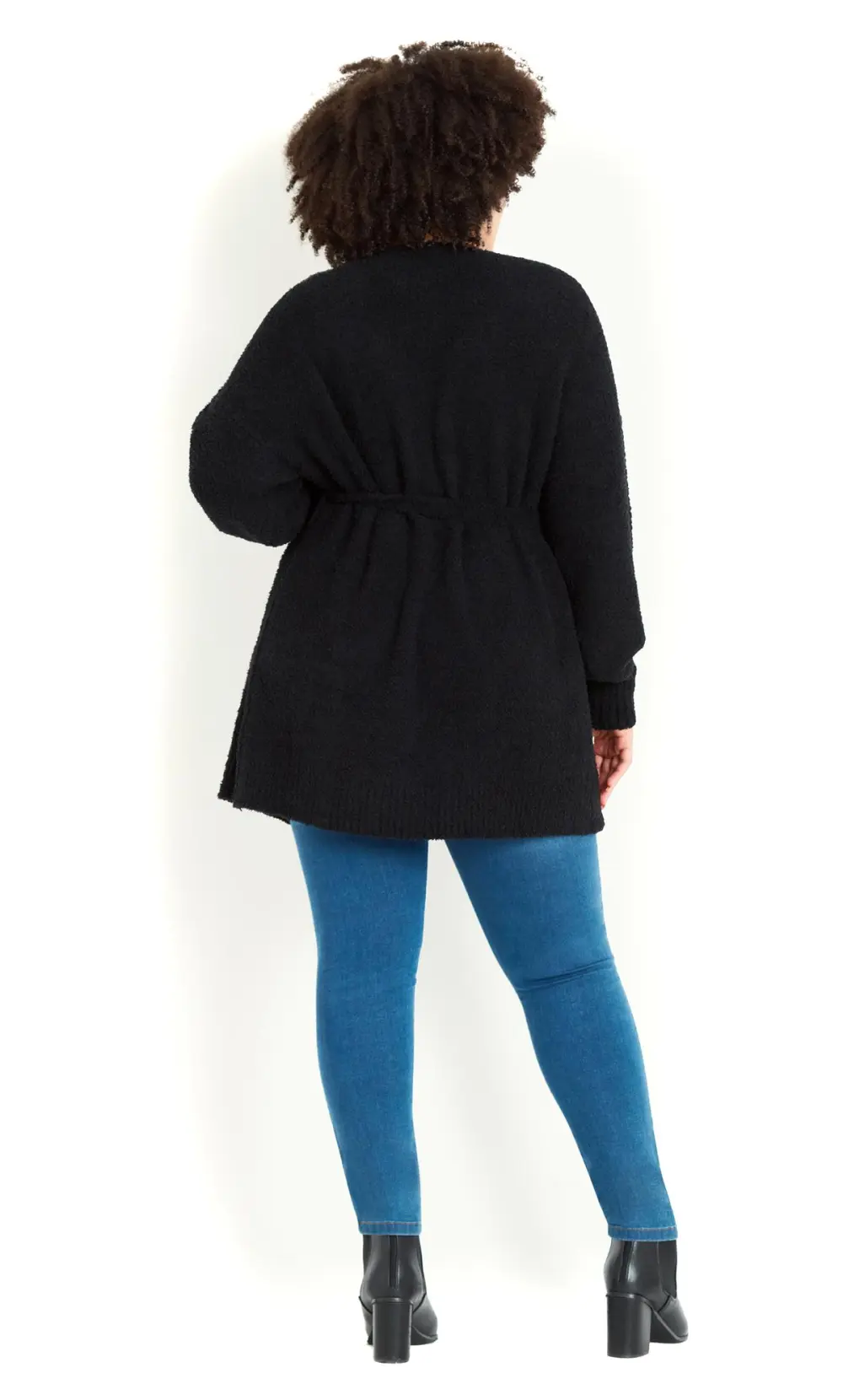Evans Black Teddy Longline Cardigan