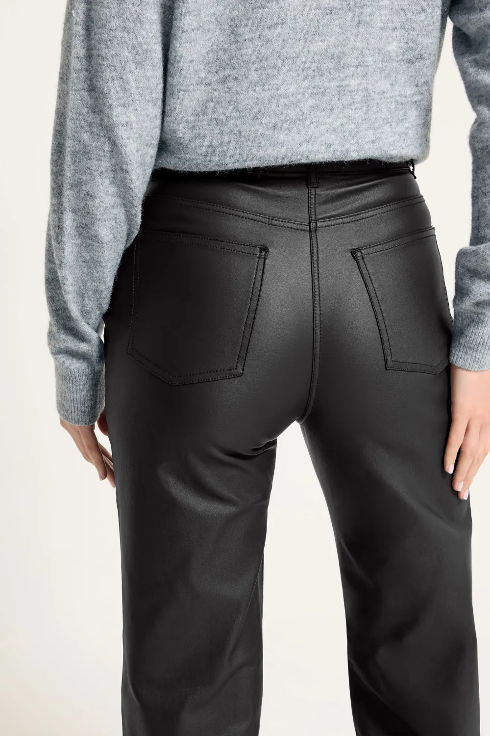 Faux Leather Pants with Pockets