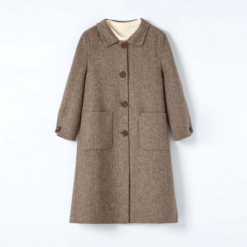 Stand Collar Solid Mid-Length Trench Coat