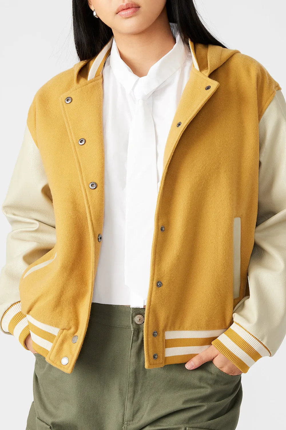 HOODED JACKET MUSTARD