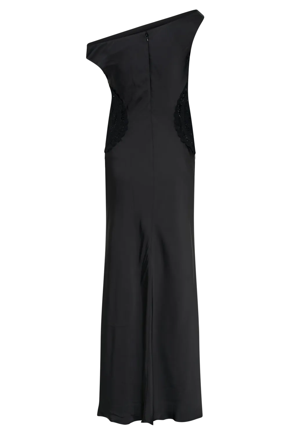 Satin Maxi Dress With Crochet