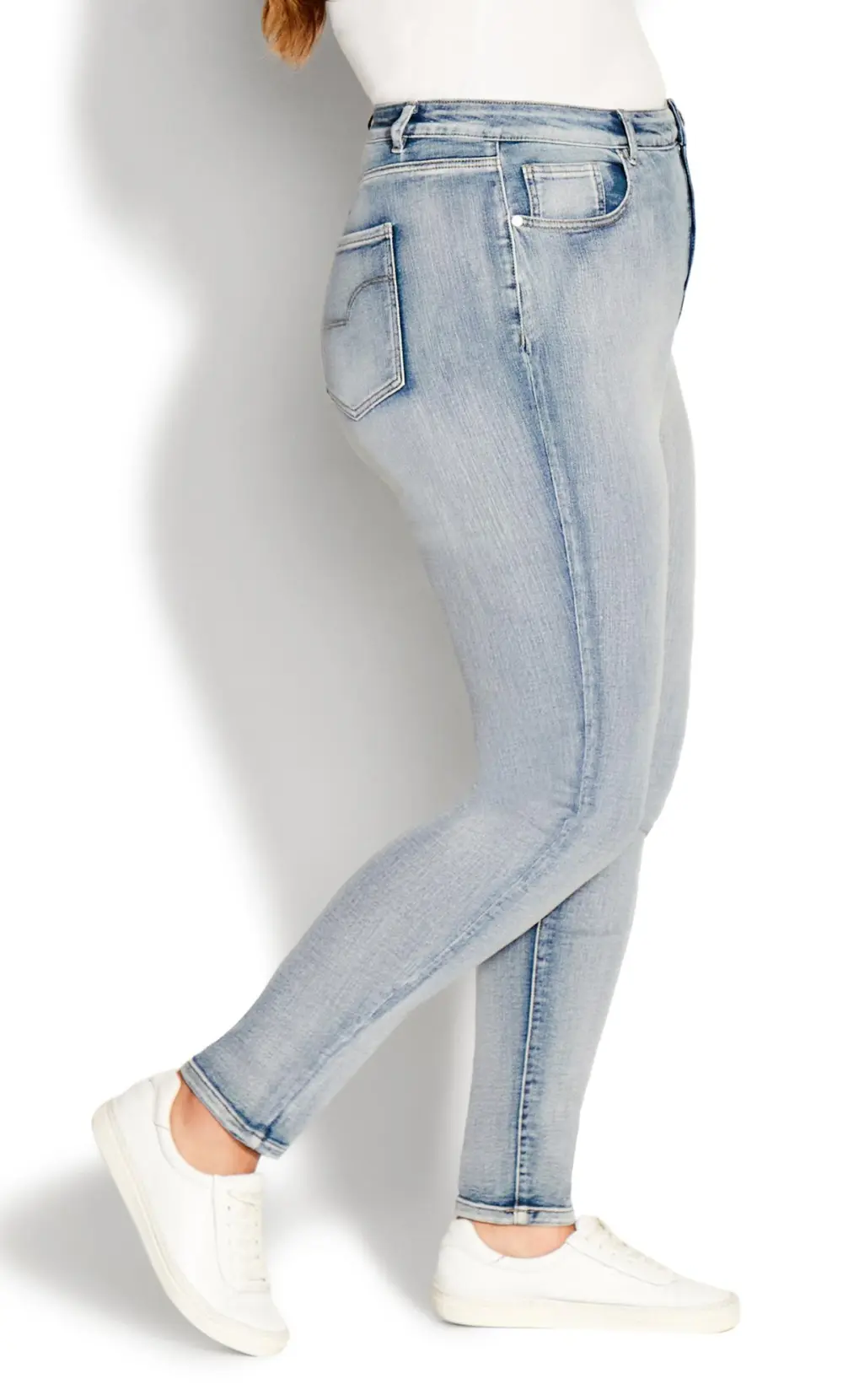 Evans Light Blue Wash Denim Slim Fit Jeans