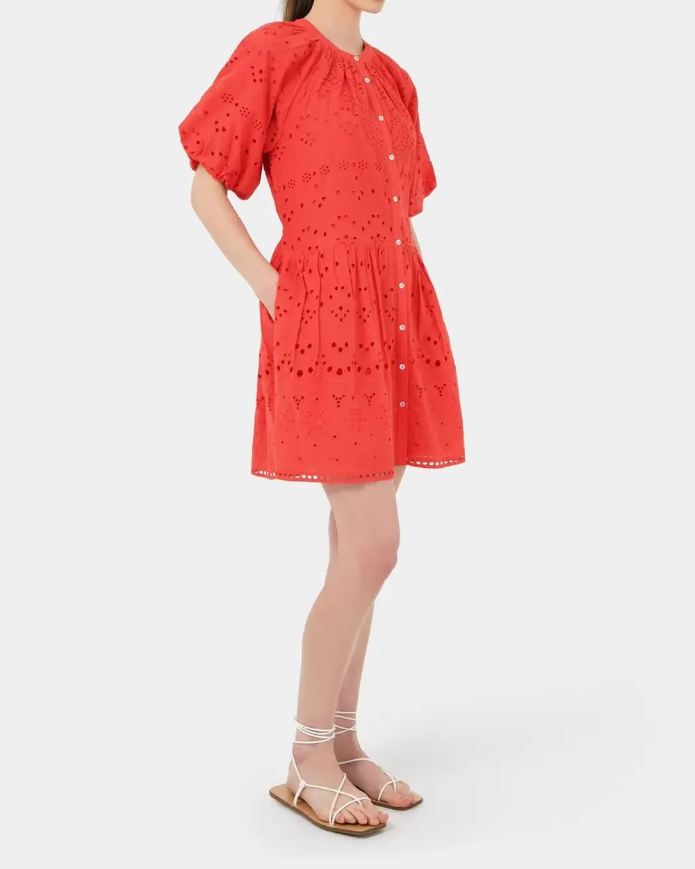 Eyelet Embroidery Design Broderie Tiered Dress