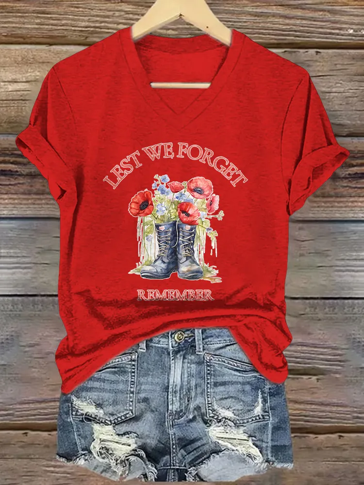 Women'S Lest We Forget Remember T-Shirt