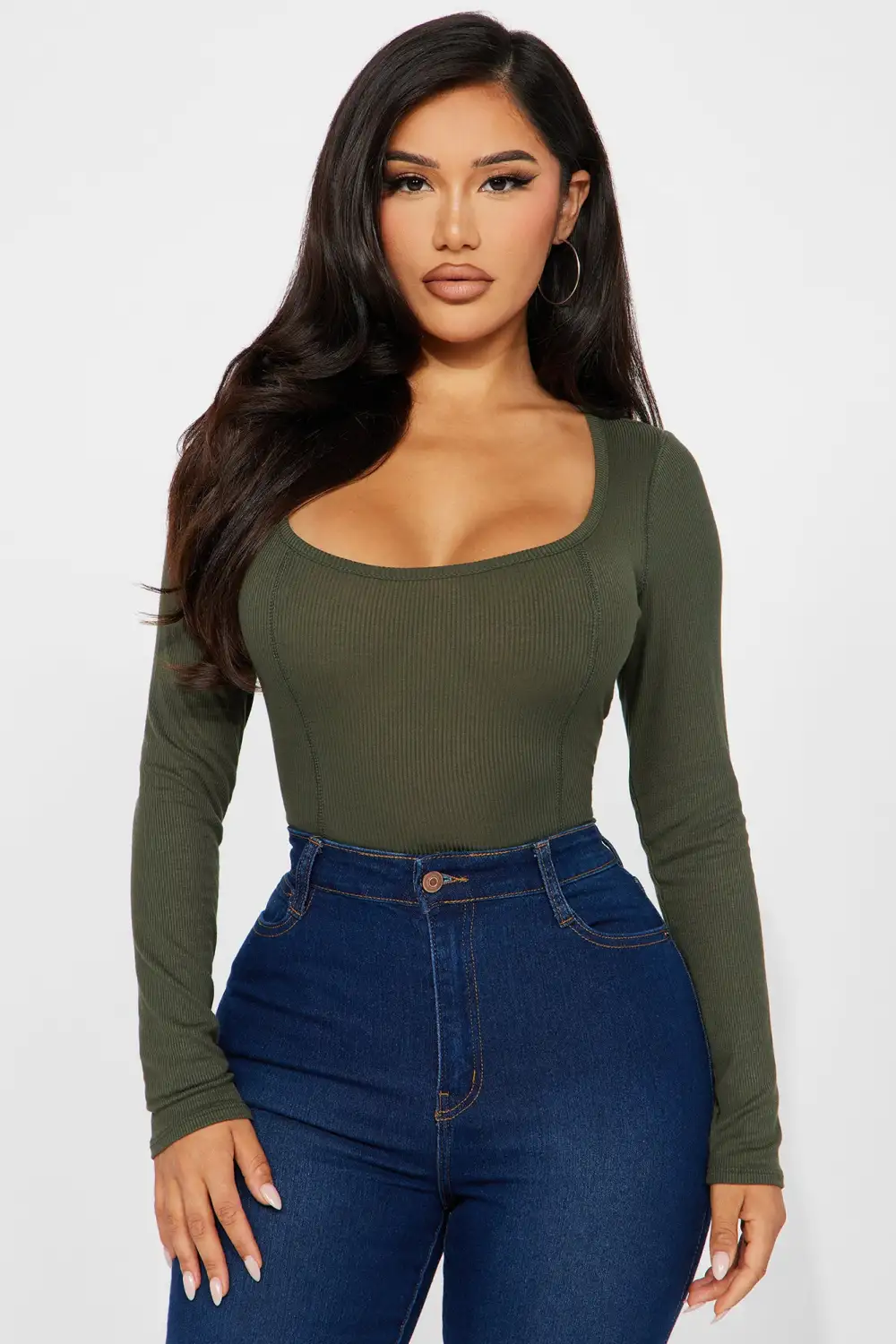 Dana Ribbed Top - Olive