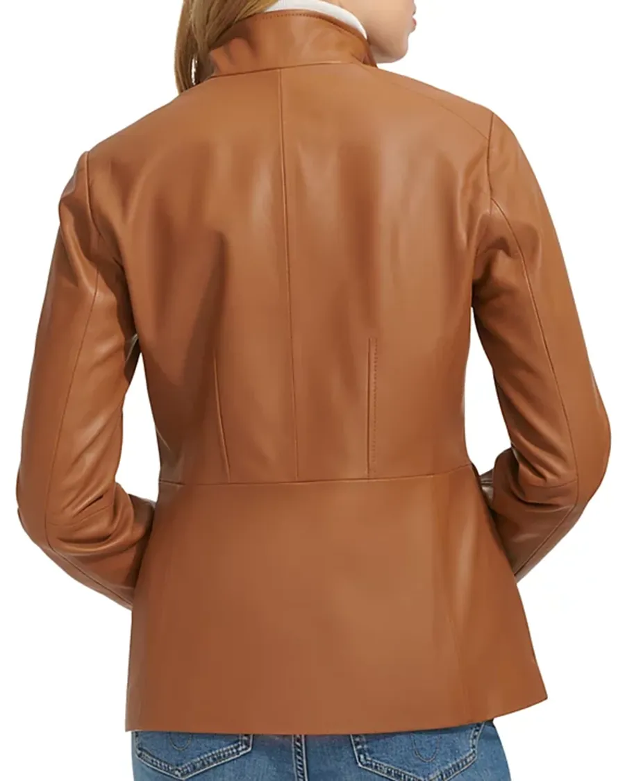 Flap Pockets at Front Leather Jacket