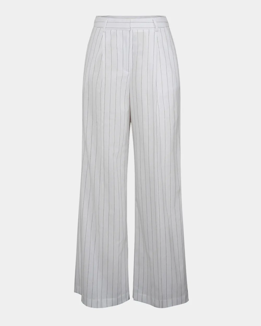 Stripe Cotton Blend Pants -Lvory Brown