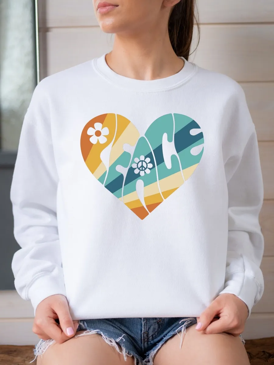 Peace Heart Crewneck Sweatshirt
