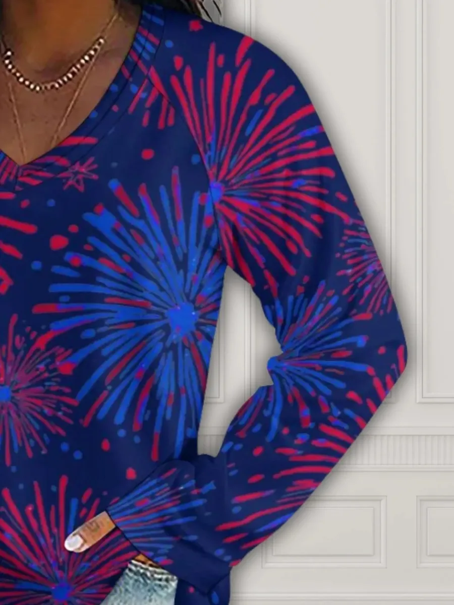 Firework Burst V-Neck Top