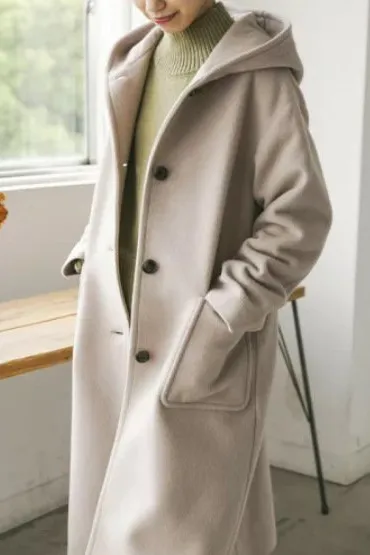 Vintange Open Front Hooded Coat